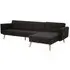 Hansa Large Corner Sofa - Black, Velvet