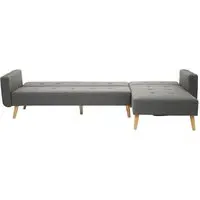 Hansa Large Corner Sofa - Grey, Velvet