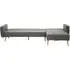 Hansa Large Corner Sofa - Grey, Velvet