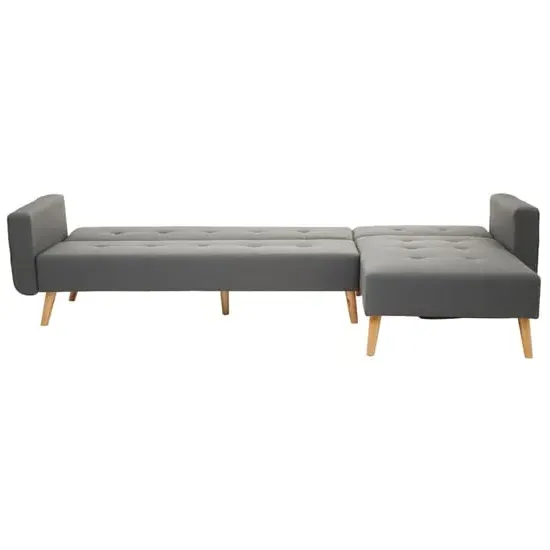 Hansa Large Corner Sofa - Grey, Velvet