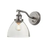 Hansen Adjustable Wall Light with Switch - Silver, Glass