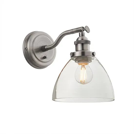 Hansen Adjustable Wall Light with Switch - Silver, Glass
