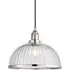 Hansen Ribbed Glass Pendant Light - Clear, Bright Nickel