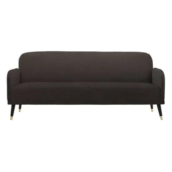 Harare 3-Seater Sofa Bed with Black Legs - Dark Grey, Fabric