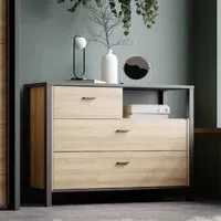 Harbor 3-Drawer Chest - Black, Oak