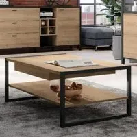 Harbor Coffee Table with Undershelf - Black, Oak