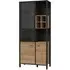 Harbor Display Cabinet with 3 Doors - Black, Oak