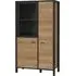 Harbor Display Cabinet with 3 Doors - Black, Oak