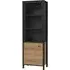 Harbor Display Cabinet with Glass Door - Black, Oak