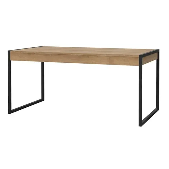 Harbor Rectangular Dining Table with Drawers - Black, Oak