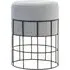 Harbor Straight Stool with Caged Base - Grey, Velvet