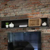 Harbor Wall Shelf - Black, Oak