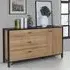 Harbor Wooden Sideboard with 1 Door 3 Drawers - Black, Oak