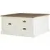 Hardtik Coffee Table with 3 Drawers - White, Fir Wood