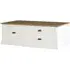 Hardtik Low Coffee Table with Drawers - White, Fir Wood