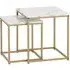 Hargrove Wooden Nest of 2 Tables - White, Marble Effect