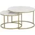 Hargrove Wooden Nesting Coffee Tables - White, Marble Effect