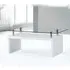 Harita Coffee Table - White, Clear Glass