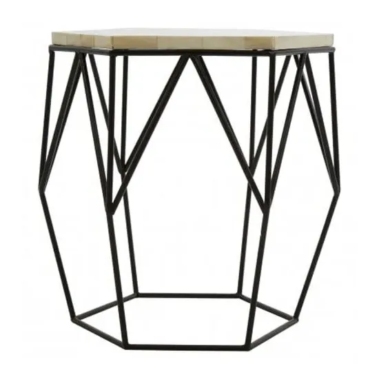 Harla Hexagonal Side Table - Black, MDF