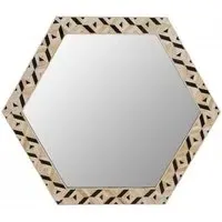 Harla Hexagonal Wall Mirror - Black, MDF