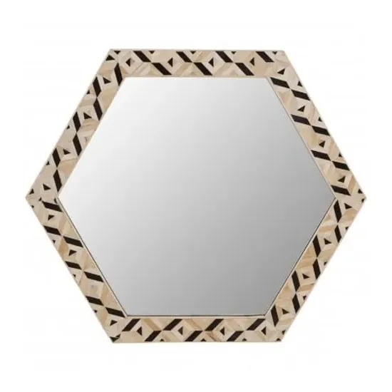 Harla Hexagonal Wall Mirror - Black, MDF