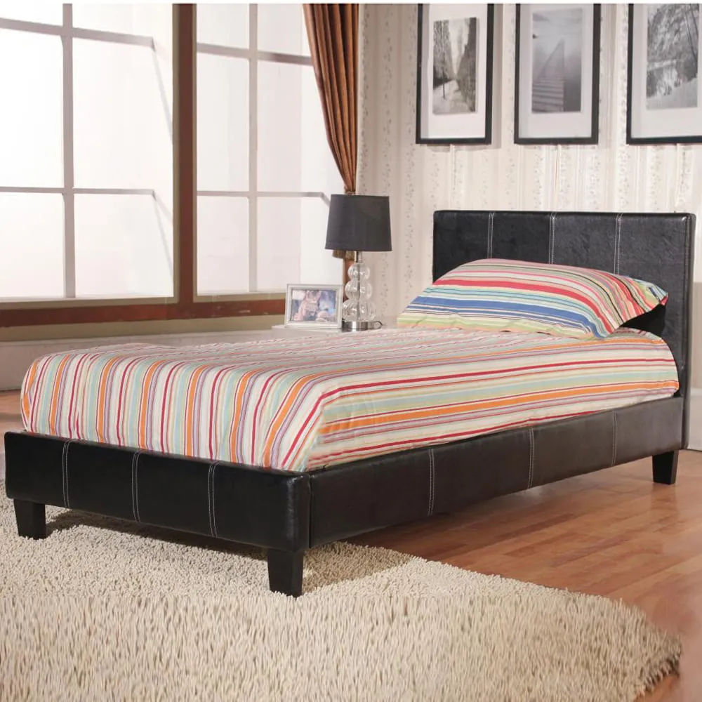 Harley Single Bed Frame - Brown, PU Leather