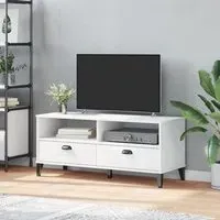Harlow TV Stand with 2 Drawers - White, Pine Wood