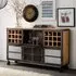 Harlow Wine Cabinet with Storage - Hardwood, Reclaimed Metal
