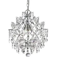 Harrietta 3 Light Crystal Drops Pendant Light - Chrome