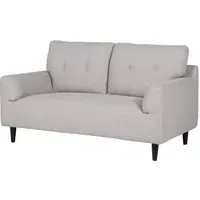 Harringay 2-Seater Sofa with Black Legs - Light Grey, Fabric
