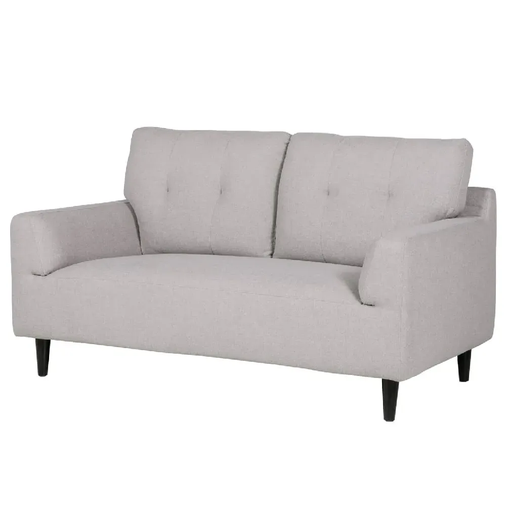 Harringay 2-Seater Sofa with Black Legs - Light Grey, Fabric