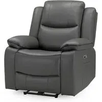 Harris 1-Seater Electric Recliner Sofa - Grey, Faux Leather