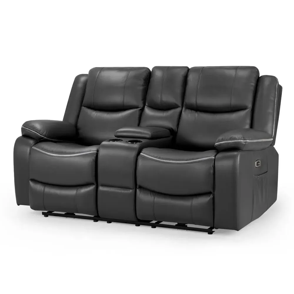 Harris 2-Seater Electric Recliner Sofa - Black, Faux Leather