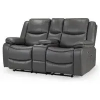 Harris 2-Seater Electric Recliner Sofa - Grey, Faux Leather