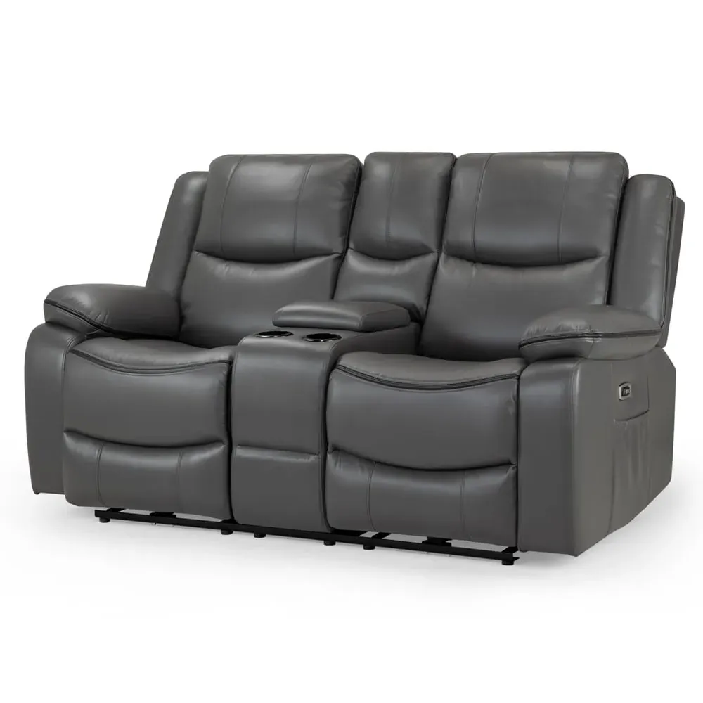 Harris 2-Seater Electric Recliner Sofa - Grey, Faux Leather