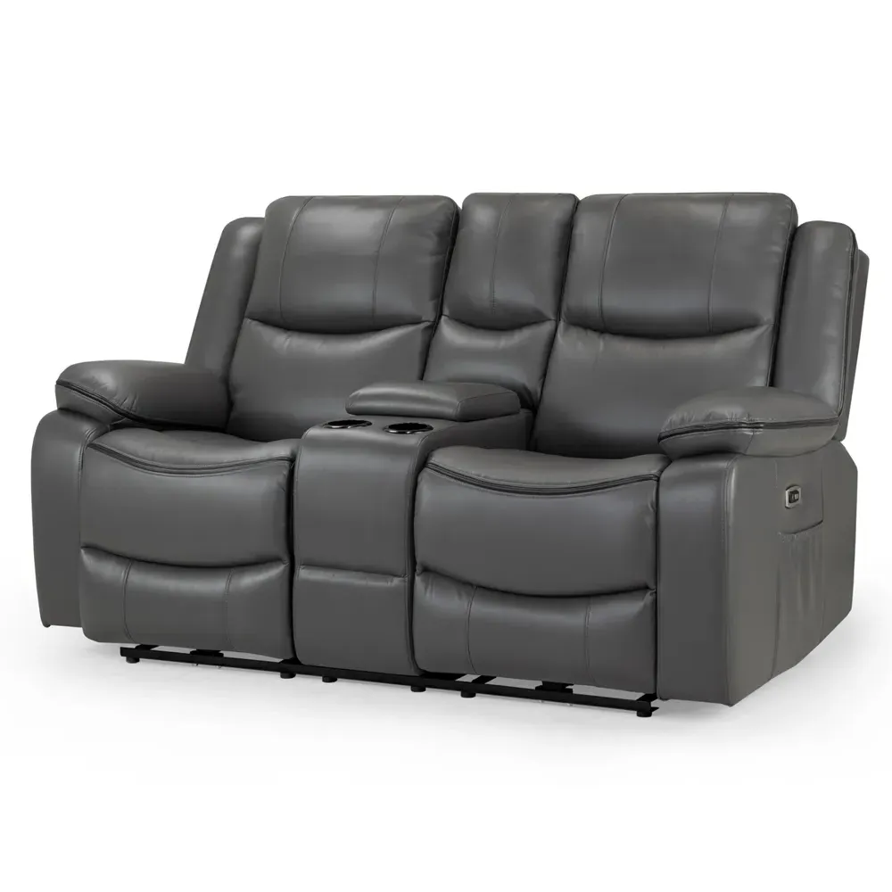 Harris 2-Seater Reclining Sofa - Grey, Faux Leather product