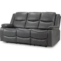 Harris 3-Seater Electric Recliner Sofa - Grey, Faux Leather