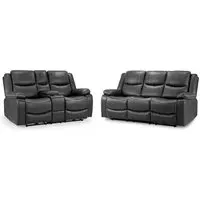 Harris 3+2-Seater Electric Recliner Sofa Set - Black, Faux Leather