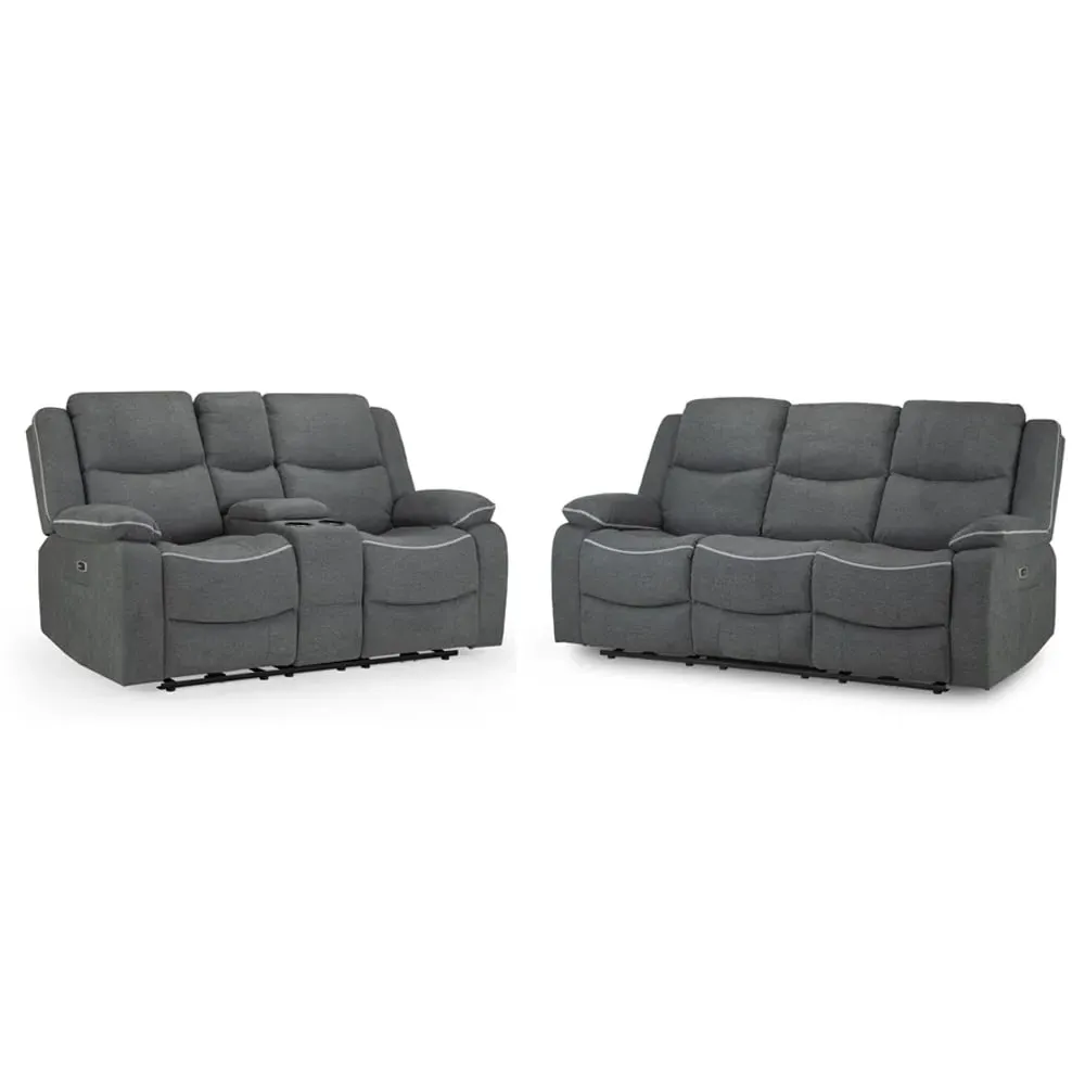 Harris 3+2 Seater Electric Recliner Sofa Set - Graphite, Fabric