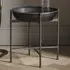 Harrison Round Metal Side Table with Cross Bar Stand - Black, Gold