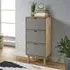 Harrow Shoe Storage Cabinet with 3 Drawers - Grey, Pine