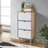 Harrow Shoe Storage Cabinet with 3 Drawers - White, Pine