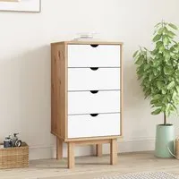 Harrow Tall 4-Drawer Chest of Drawers - White, Pinewood alternate view
