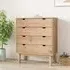 Harrow Wide 4 Drawer Chest of Drawers - Brown, Pine