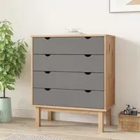 Harrow Wide 4 Drawer Chest of Drawers - Grey, Pine