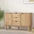 Harrow Wooden Sideboard with 2 Doors 3 Drawers - Brown, Pine