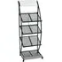Hart 4-Shelf Magazine Rack with Wheels - Black, Metal