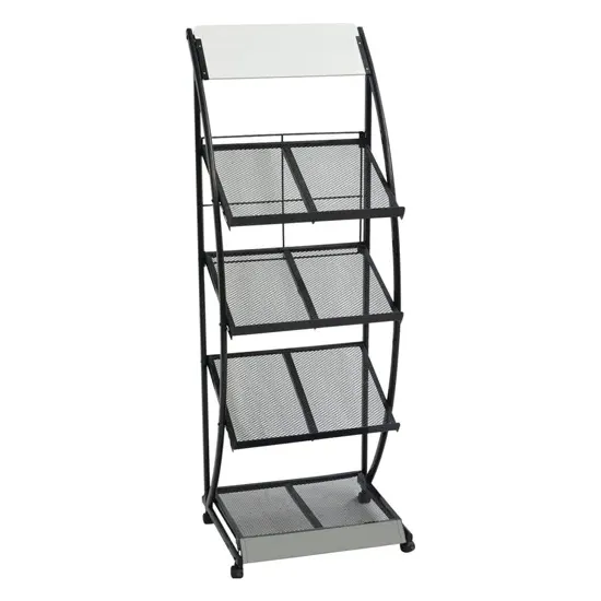 Hart 4-Shelf Metal Magazine Rack - Black product