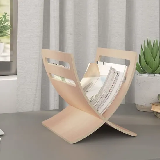 Hart Floor Standing Magazine Rack - Beige, Poplar Plywood image