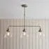 Hartford 3 Light Glass Pendant Ceiling Light - Antique Brass